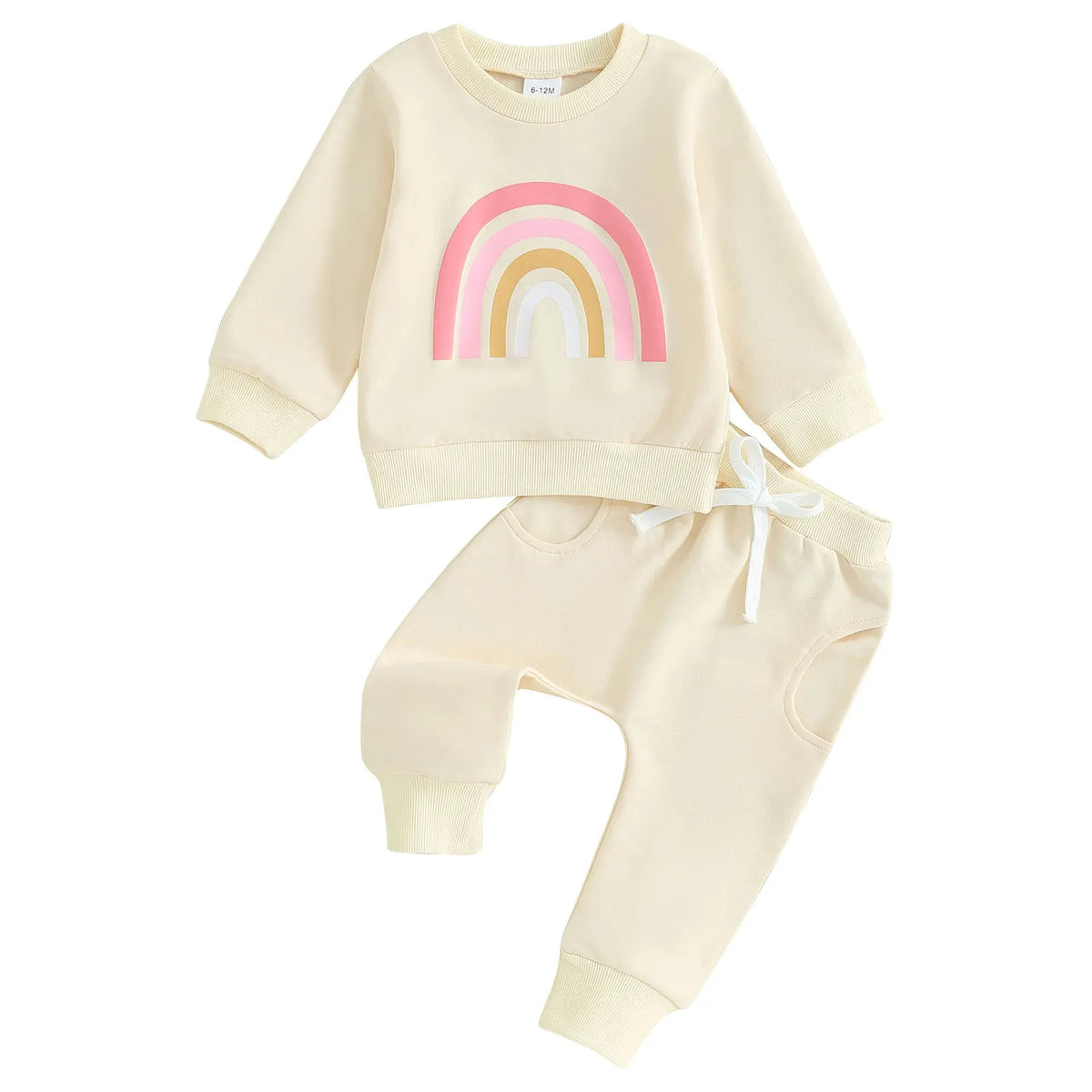 Spring Toddler Baby Girls Fall Outfits Long Sleeve Rainbow Print Sweatshirt + Pants Clothes Autumn Set